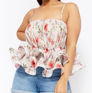 Floral peplum  top